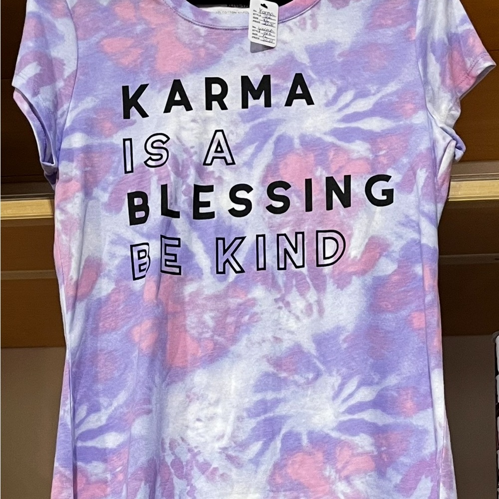 Tie-Dye Short Sleeve Tee - Purple and Pink